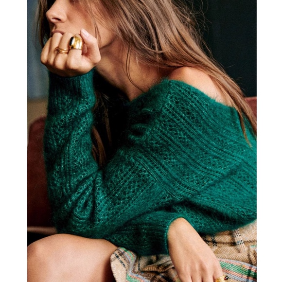 NWT Sezane Malou Jumper Sweater - Emerald Green - Picture 2 of 9